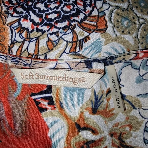 Soft Surroundings bohemian floral chiffon handkerchief dress size Small - Picture 4 of 7